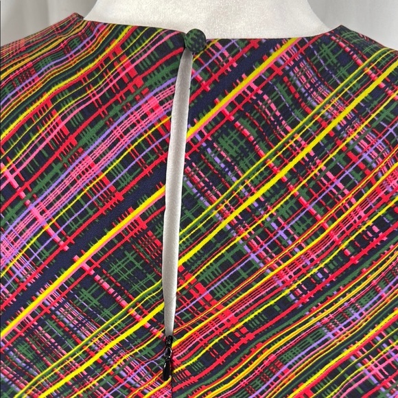 LDT Ivonne Tartan Plaid Multicolor Midi Dress Size 6 - Picture 8 of 10